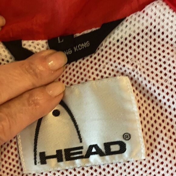 Vintage Head Red Nylon Zip Up Mens Windbreaker   Size Large - Picture 6 of 9